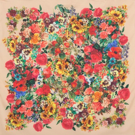 Carré en coton - textile artistique 80x80 -  Luna Atelier