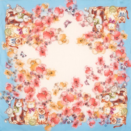 Carré en coton - textile artistique 80x80 -  Luna Atelier