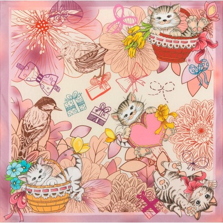 Carré en coton - textile artistique 80x80 -  Luna Atelier