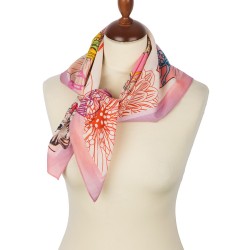 Carré en coton - textile artistique 80x80 -  Luna Atelier