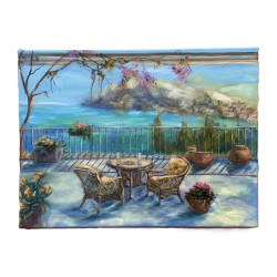 Terrasse méditerranéenne - Peinture à l'huile 30x40 cm par luna Quere