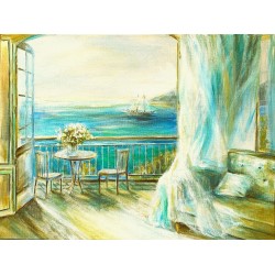 La chambre au bord de la mer - Peinture acrylique 30x40 cm